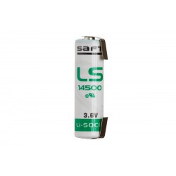 SAFT LS14500 / AA Lithium batteri 3.6V med lödstrips